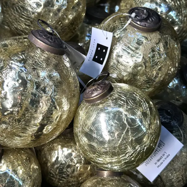 Шар D10 см, стекло, золотой