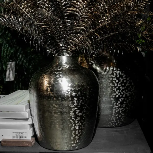 Ваза 25x30 см, металл, серебряный