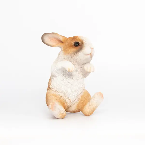 Подвес ЗАЯЦ 9х14 см, полирезин, бело-коричневый