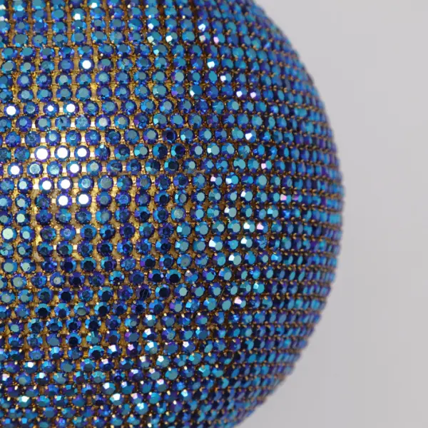 Шар D12 см c кристаллами, пластик, стекло, синий, мультиколор