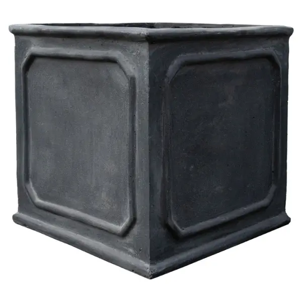 Кашпо 30,5х30,5х30 см, фибергласс, серый