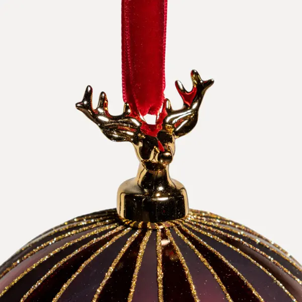 Шары в наборе D10 см, 3шт, стекло, красный