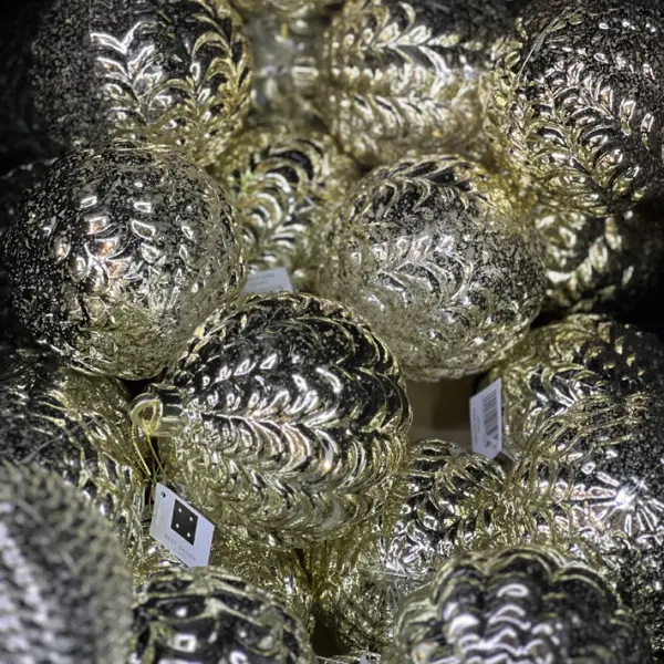 Шар D12 см, пластик, золотой