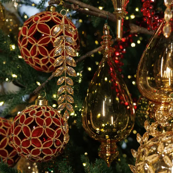 Подвес H22 см, стекло, золотой