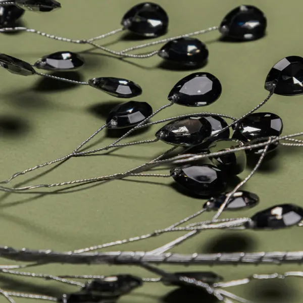 Гирлянда L120 см из кристаллов, акрил, темно-серебряный