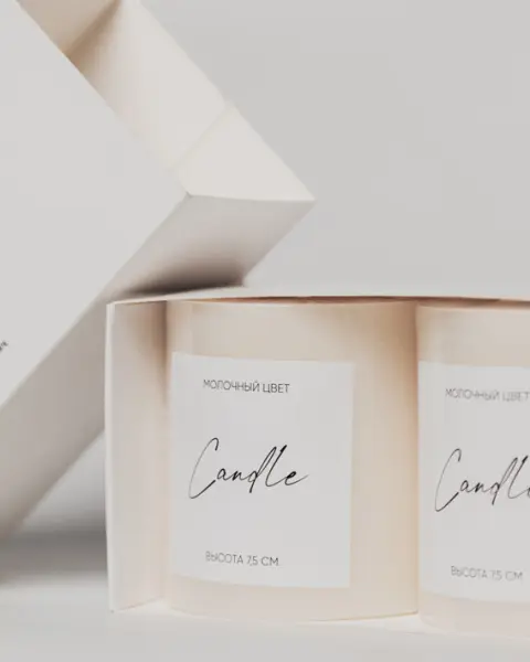 Набор свечей столбики в коробке, 7х7,5 см, 2 шт, воск, белый