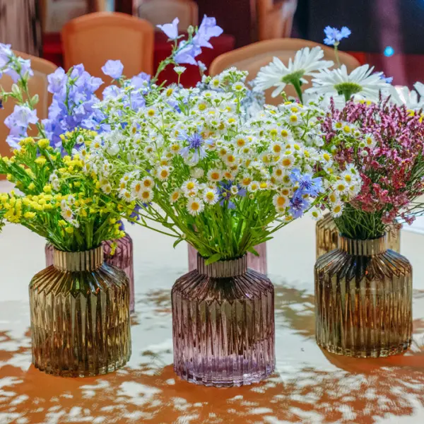 Светильник H15,5 см, стекло, фиолетовый