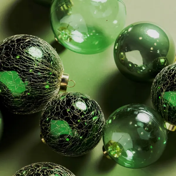 Шары в наборе D8 см, 9 шт, пластик, зеленый