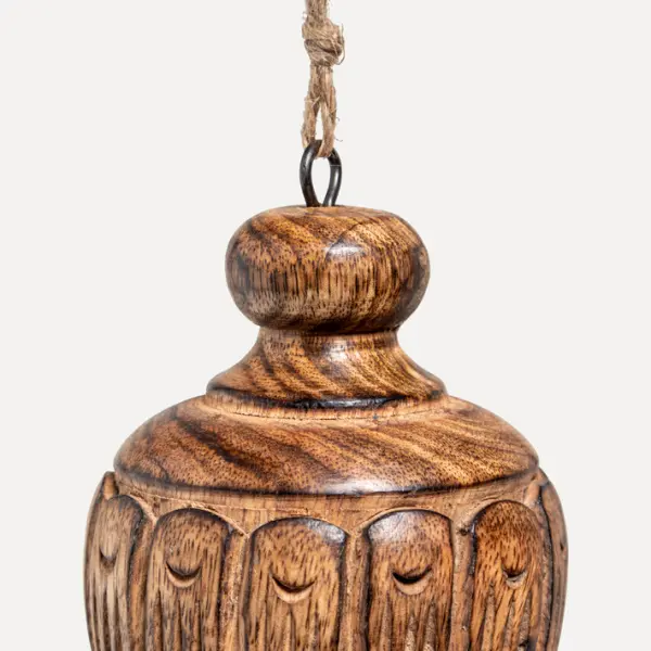 Подвес 6x12 см, дерево, коричневый, золотой