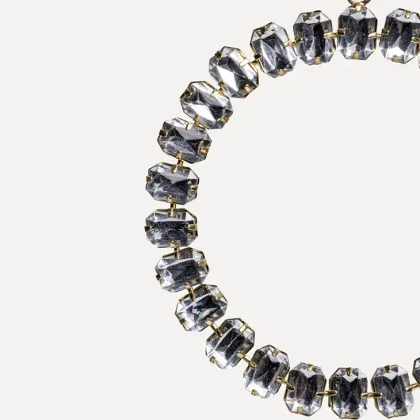 Подвес КОЛЬЦО с кристаллами D12 см, стекло, металл, серебряный