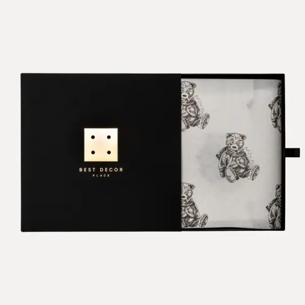 Набор льняных текстильных салфеток МЕДВЕДЬ, 45х45 см, 4 шт