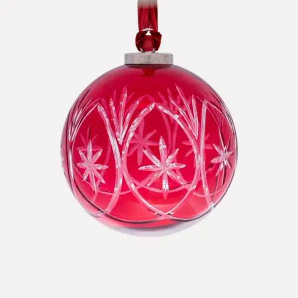 Шар D15 см, стекло, красный