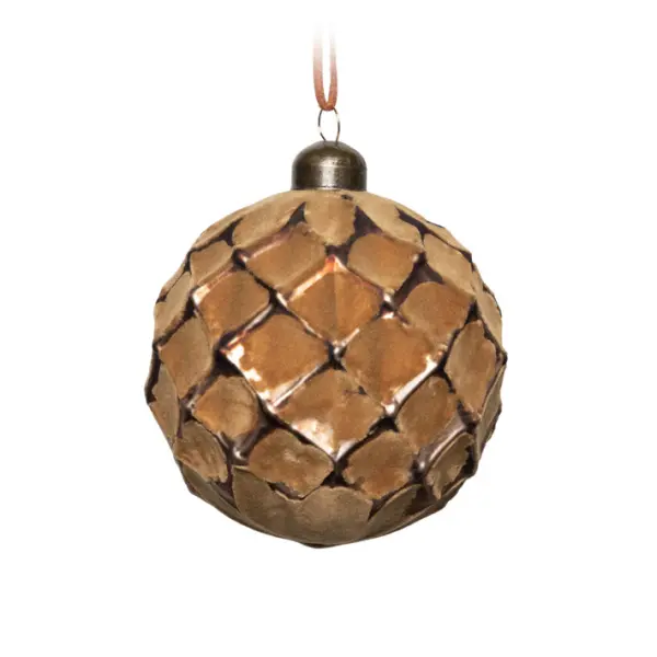 Шар D10 см, стекло, светло-коричневый