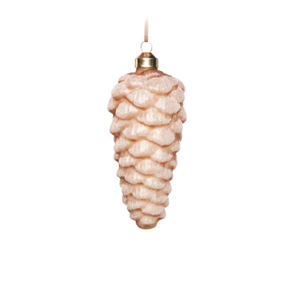 Подвес ШИШКА H12 см, стекло, розовый