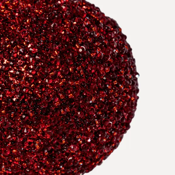 Шар D8 см с бисером, стекло, красный Шар D8 см с бисером, стекло, красный