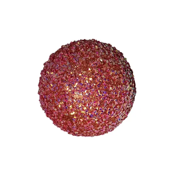 Шар с блёстками D10 см, пенопласт, фуксия, мультиколор