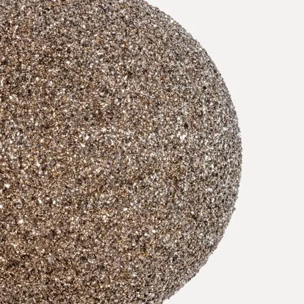 Шар D10 см с глиттером, стекло, золотой