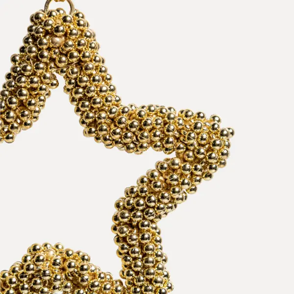 Подвес ЗВЕЗДА D11 см, бисер, золотой