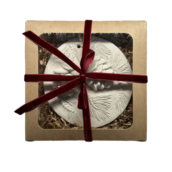 Подвес ШИШКА D12 см, гипс, белый