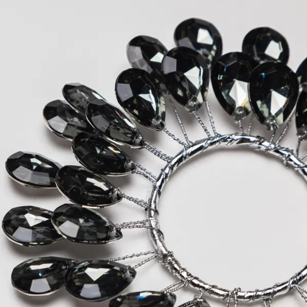 Подвес КОЛЬЦО D12 см из кристаллов, акрил, темно-серебряный