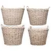 Комплект из 4-х плетёных корзин 69х59х48, 59х50х43, 49х41х37, 41х34х32 см, ива, бежевый