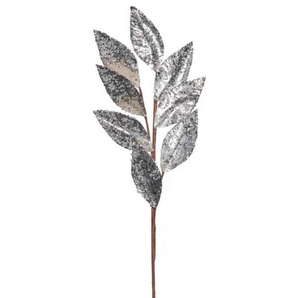 Ветвь L62 см, глиттер, полиэстер, серебряный
