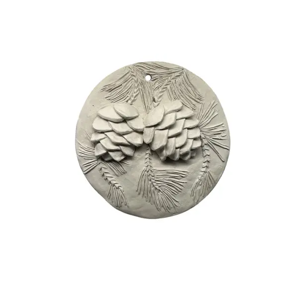 Подвес ШИШКА D12 см, гипс, белый