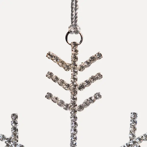 Подвес СНЕЖИНКА с кристаллами D13 см, стекло, металл, серебряный