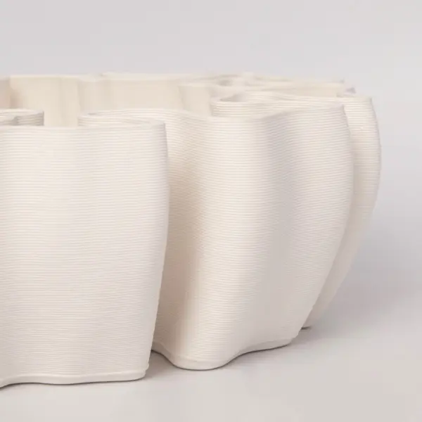 Ваза с 3D рисунком 30x10 см, керамика, белый