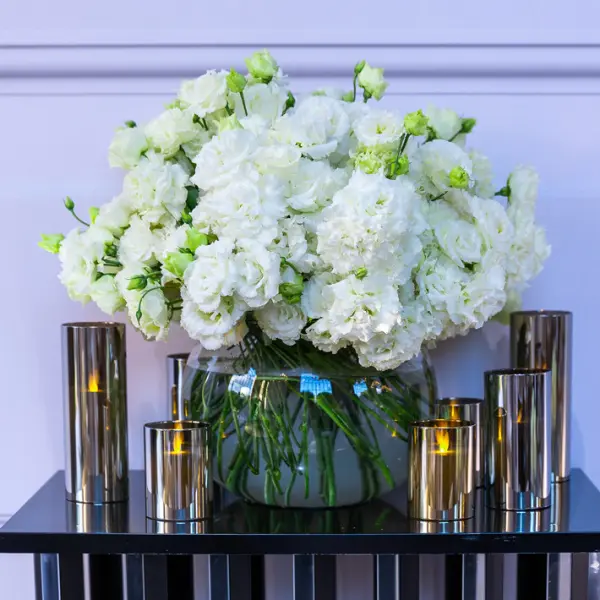 Светодиодная свеча 7,5х10 см, пластик, стекло, парафин, дымчатый