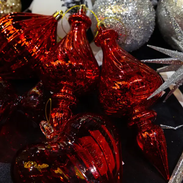 Подвес H18 см, пластик, красный