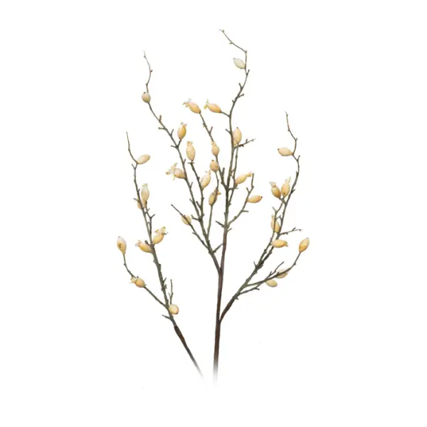 Ветвь ягодная H112 см, пластик, коричневый, белый