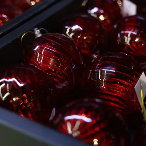 Шар D10 см, стекло, красный