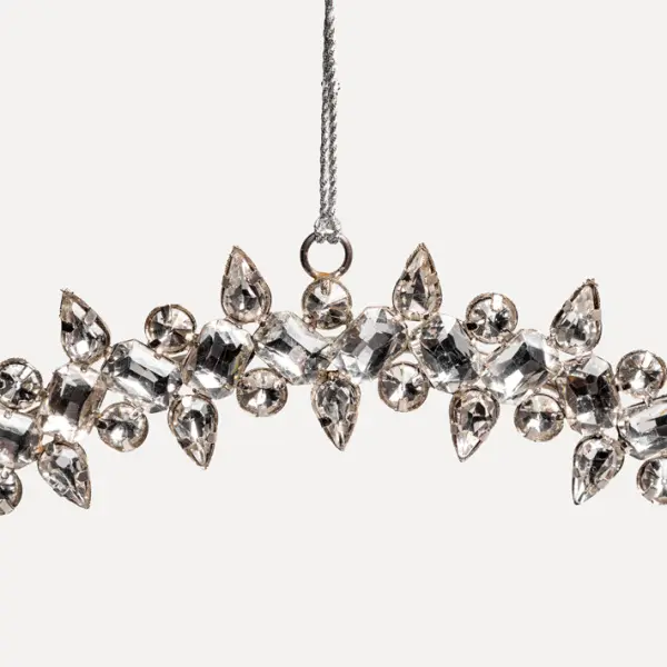 Подвес КОЛЬЦО с кристаллами D25 см, стекло, металл, серебряный