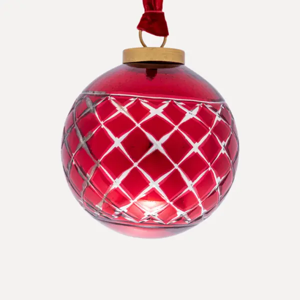 Шар D10 см, стекло, бордовый