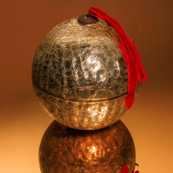 Ароматическая свеча ГЛИНТВЕЙН, кракелюр, 20 см, стекло, золотой