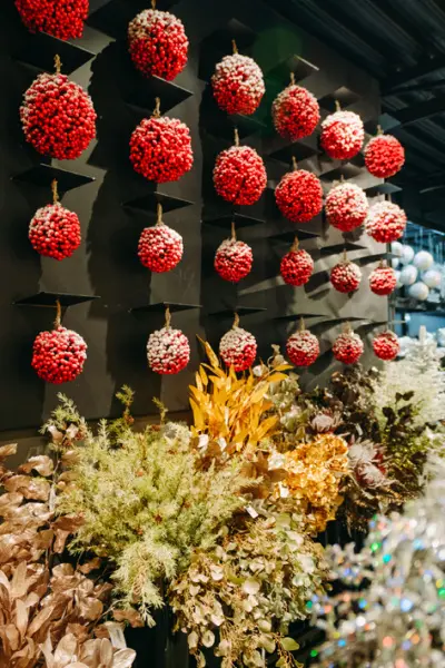 Шар из ягод D24 см, пенопласт, красный