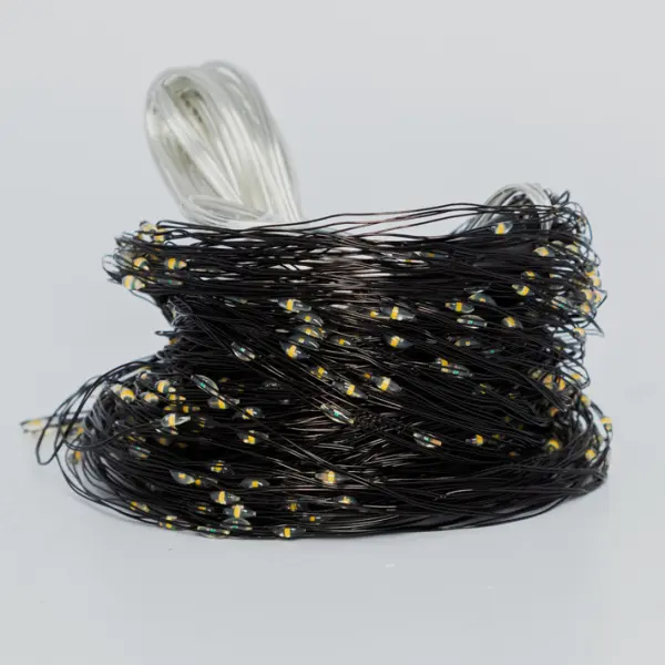 Гирлянда LED 200 см, 480 светодиодов, теплый белый свет, прозрачный кабель питания 3 м