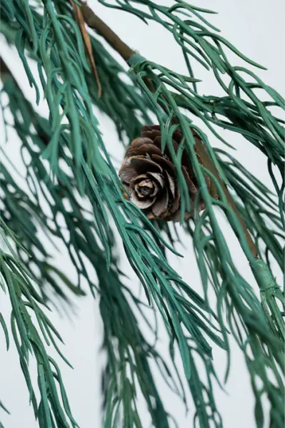 Ветвь кедры H99 см, пластик, серый