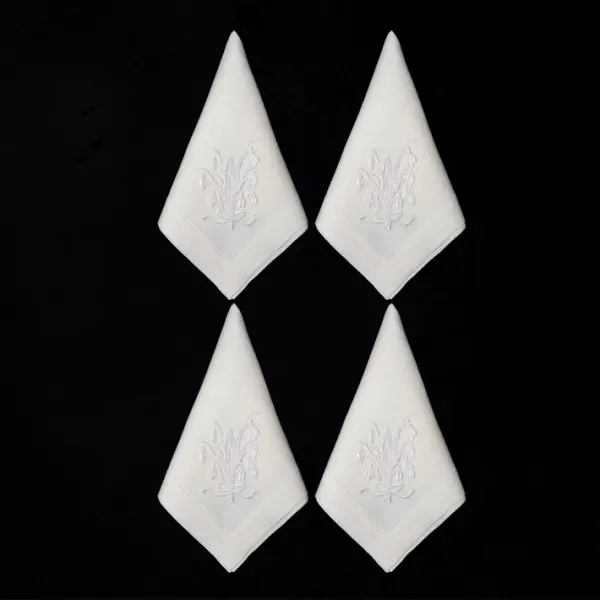 Набор льняных текстильных салфеток ПОДСНЕЖНИКИ, 45х45 см, 4 шт