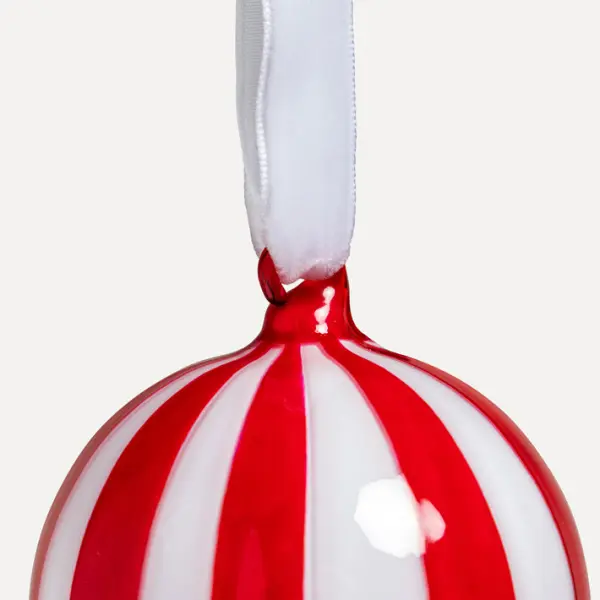 Подвес H18 см, стекло, красный, белый