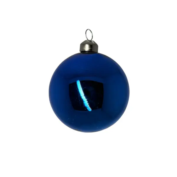 Шар D8 см, стекло, синий