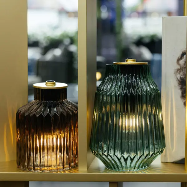 Светильник H15,5 см,  стекло, бронзовый