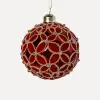 Шар D10 см, стекло, красный