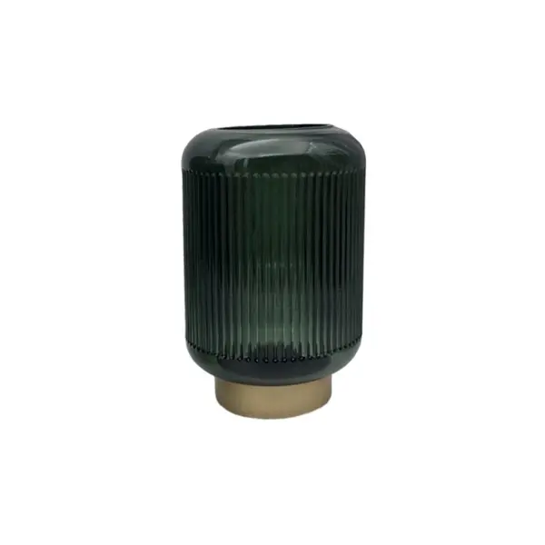 Светильник на металлической подставке H21 см, стекло, тёмно-зелёный