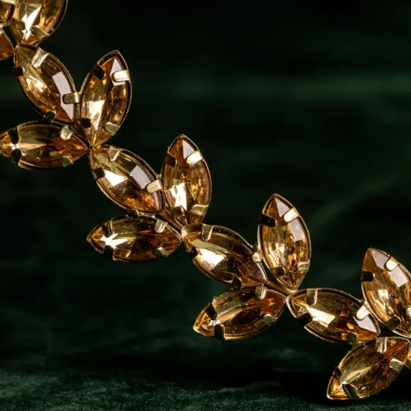 Подвес КОЛЬЦО с кристаллами D12 см, стекло, металл, золотой