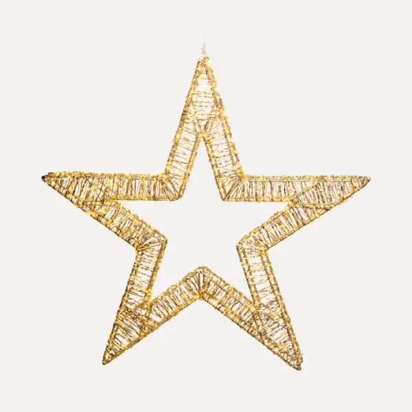 Звезда LED D65 см, металл, золотой