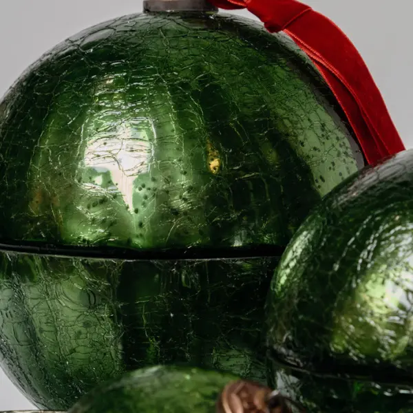 Ароматическая свеча АПЕЛЬСИН КОРИЦА, кракелюр, 20 см, стекло, зеленый