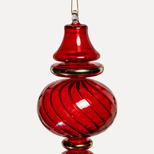 Подвес ручной работы 9x30 см, стекло, красный
