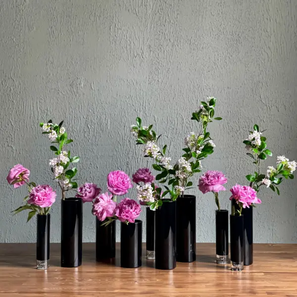 Ваза 8х30 см, поликарбонат, чёрный